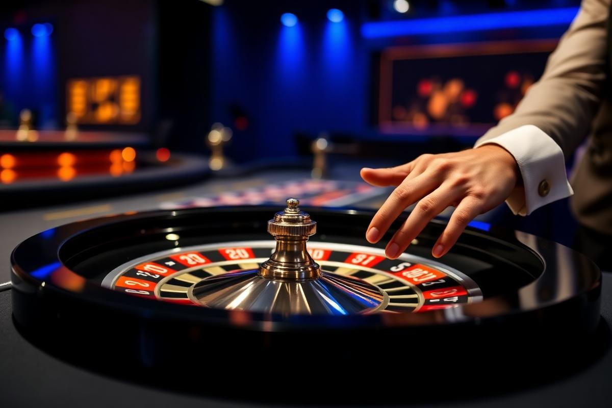 Live casino roulettetafel met dealer en inzetten